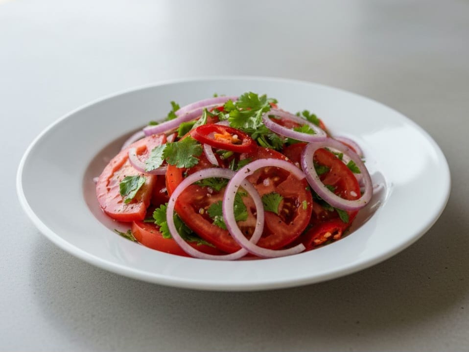 Салат из помидор и лука