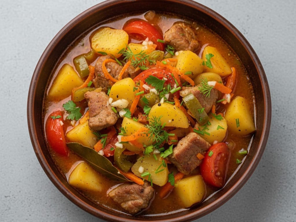 Тушеная картошка с мясом